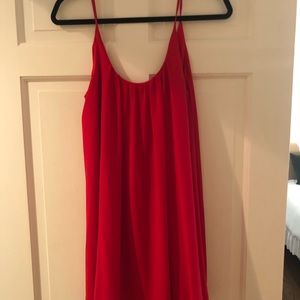 Red flowy dress